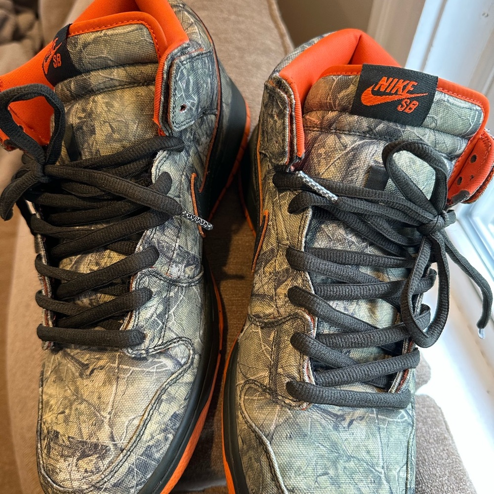 Nike SB Mid Dunk with Camo and Orange Accents
